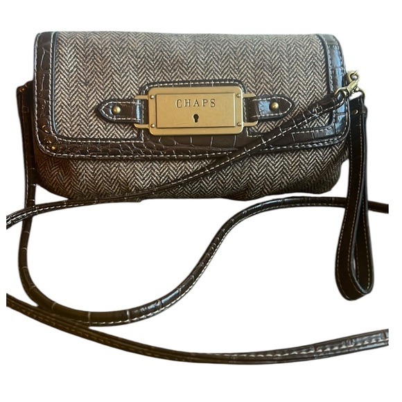 CHAPS Tweed Wristlet/Shoulder Bag - Picture 1 of 11